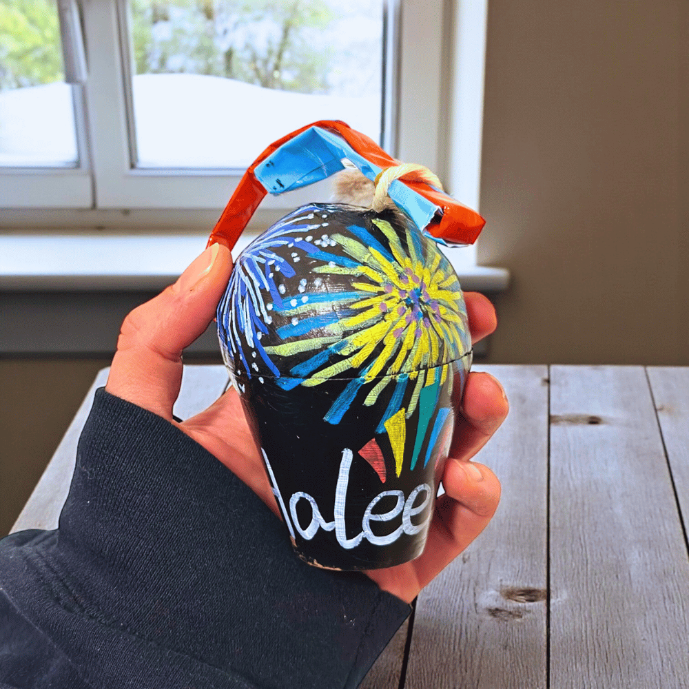 Handbemalte Kugelbombe (Dummy) 3 Inch / 75mm – Deko für Feuerwerkfans