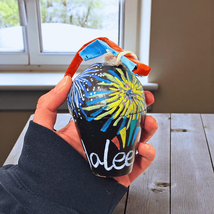 Handbemalte Kugelbombe (Dummy) 3 Inch / 75mm – Deko für Feuerwerkfans