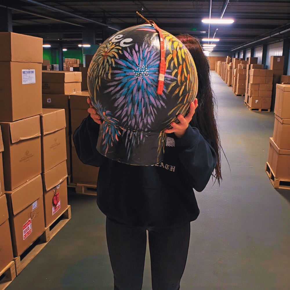 Handbemalte Kugelbombe (Dummy) 16 Inch / 400mm – Deko für Feuerwerkfans