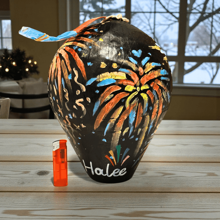 Handbemalte Kugelbombe (Dummy) 8 Inch / 200mm – Deko für Feuerwerkfans