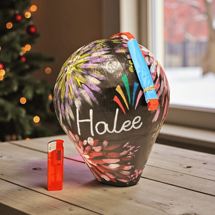Handbemalte Kugelbombe (Dummy) 4 Inch / 100mm – Deko für Feuerwerkfans