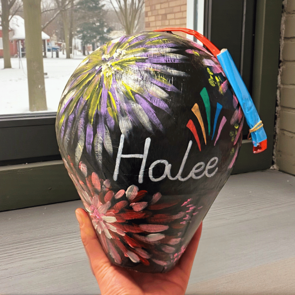 Handbemalte Kugelbombe (Dummy) 4 Inch / 100mm – Deko für Feuerwerkfans